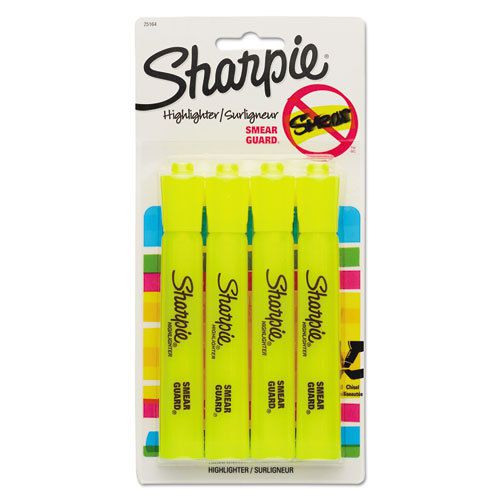Accent tank style highlighter, chisel tip, fluorescent yellow, 4/set for sale