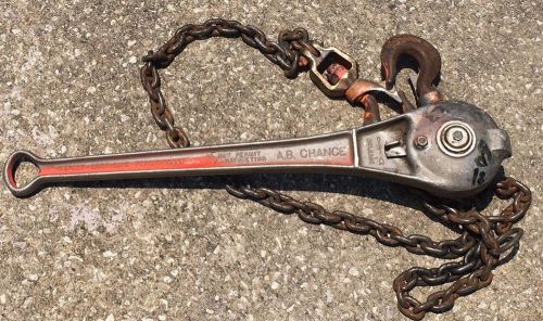 Ab chance chain hoist come a long 1 ton works well! free shipping for sale