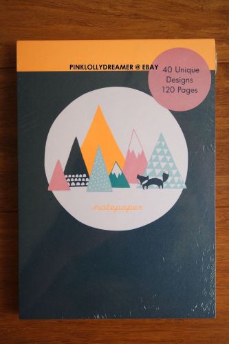 Kikki K MOUNTAINS printed notepad notepaper stationery NEW