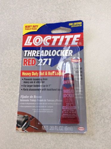 Loctite Threadlocker RED 271/ Heavy Duty Nut &amp; Bolt Locker/ .20 Fl. Oz.