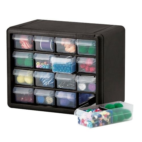 Small Parts Cabinet 16-Drawer Storage Organizer Hardware Bin Plastic Drawers new