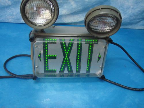 Green metal exit sign with lights electrical plug utility decoration for sale