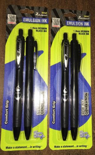 Zebra Zmulsion Retractable Ballpoint Pen Super Smooth Emulsion Ink Color Black