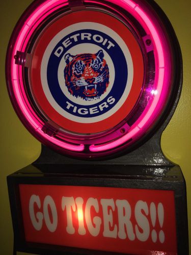 *** detroit tigers baseball stadium round neon and backlit man cave sign for sale