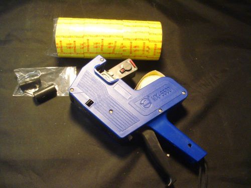 Blue mx-5500 8 digits price tag gun + 8000 yellow sale labels + 2 inks for sale