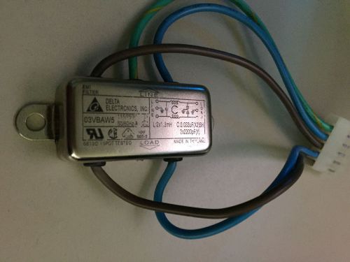 Delta electronics inc emi line filter, 03vbaw5 with molex connector. for sale