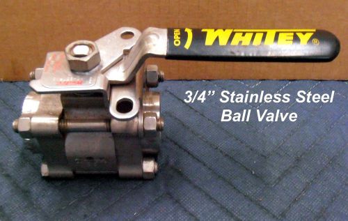 WHITEY 3/4&#034; SS 65TF12 Ball Valve