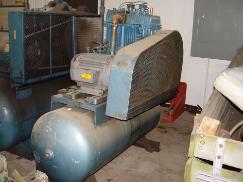 Quincy 15  hp reciprocating cast iron air compressor #390-22 on 120 gallon tank for sale