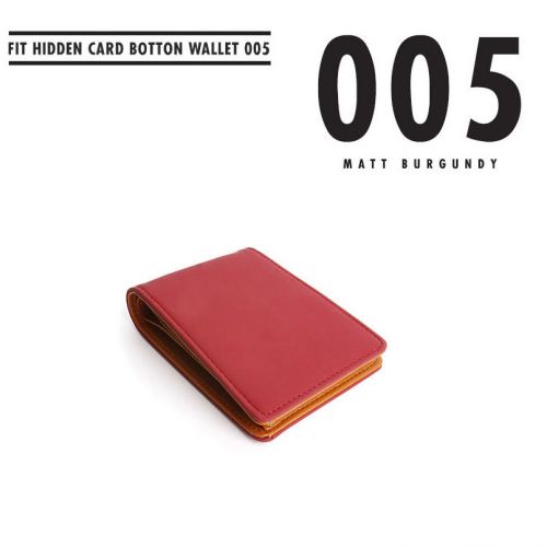 FIT HIDDEN CARD BOTTON WALLET 005 MATT BURGUNDY Purse Necklace, Men&#039;s wallet