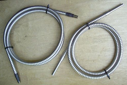 2 Fiber Optic Cables Steel Sheathed 5 feet 4 feet 1/4&#034; Very High Brightness