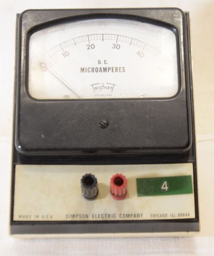 Vintage Triplett Model 420 DC Microamperes Meter (0-50uA) (INV A088)
