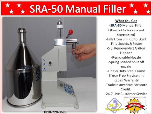 3ml-50ml mini piston filler single head sra-50 fills liquid,paste,peanut butter for sale