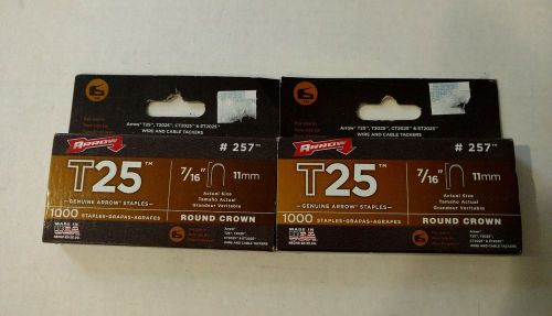 2 Packs of Arrow 257 Genuine T25/T2025 7/16-Inch Staples, 1,000-Pack