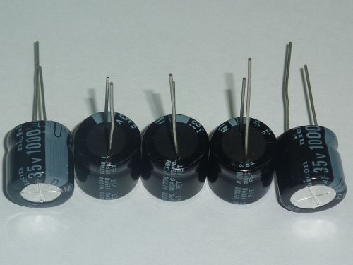 100pcs 1000uF 35V Nichicon RZ 16x15mm 35V1000uF Low frofile Capacitor