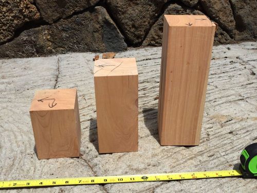 Reclaimed Hawaiian Cypress Wood Vase Blanks 3@5-11&#034;x3.5x3.5&#034; Turning Wood