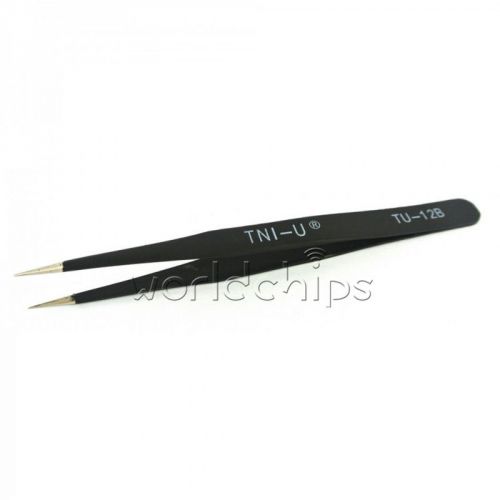 5PCS Anti-static Non-magnetic Straight Tip Tweezer TU-12B