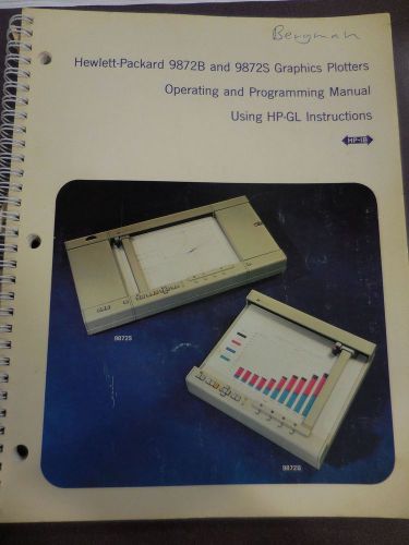 HP Operating Manual For 9872B &amp;9872S Graphics Plotters