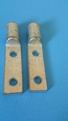(2) T&amp;B Copper compression lugs,2/0,2 hole,66 DIE,Free shipping