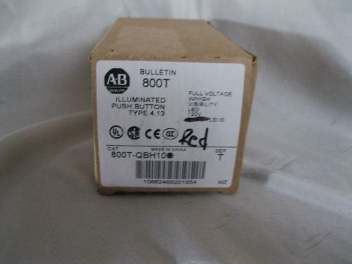 Allen bradley 800t-qbh10r red illuminated push button type 4,13 for sale