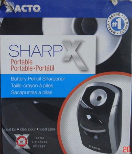 X-ACTO SharpX Portable Battery-Operated Pencil Sharpener Black/Silver