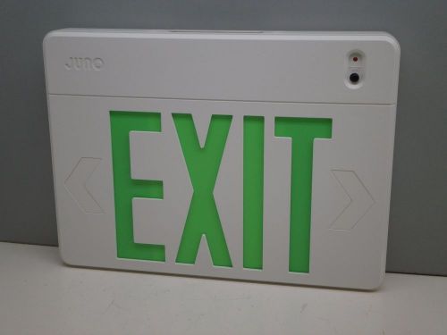 Juno EXG50 SP1747G Green LED Exit Sign with Emergency Battery Backup White