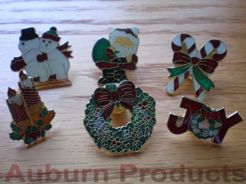 Christmas Lapel Pins 6 assorted as shown