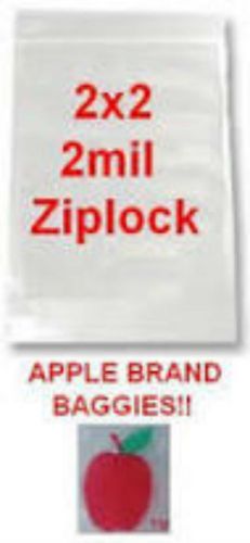 Apple Brand 2020 Ziplock 1000 Clear  2 mil Baggies