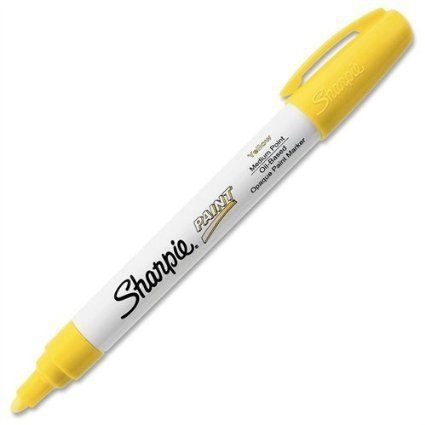 Sharpie Oil-Based Paint Marker, Medium Point, Yellow Ink, 12 Markers (35554)