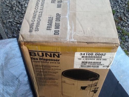 BUNN 4 Gal. TEA DISPENSER TDO-4 Reservoir BREW THRU Part # 34100.0002 Coffee