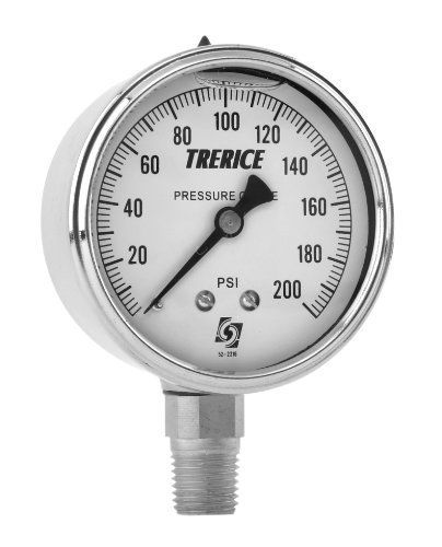Trerice d82lfb4002la040 industrial gauge, 4&#034; dial, 30&#034; hg to 60 psi, 1/4&#034; npt for sale