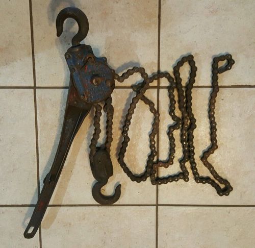 Vintage coffing saftey pull chain hoist come along for sale