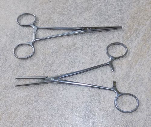 2 pieces,Hemostatic forceps, toothed straight with box lock KOCHER #211016
