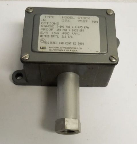 UNITED ELECTRIC CONTROLS 356 PRESSURE SWITCH TYPE J6 0-100 PSI 480V NEW