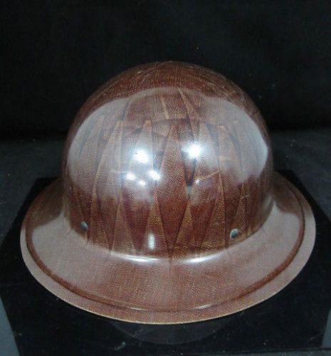 Vintage Brown Fiberglass Hard Hat Miner&#039;s Style