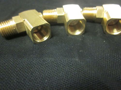 ~ 3 ~ BRASS AIR SWIVEL CONNECTORS 90 DEGREE ANGLE 360 SPIN 1/4&#034; NPT 3/8&#034; HOSE
