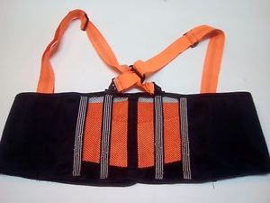 Ok1 elastic back support belt waist brace detachable suspenders safety orange xl for sale