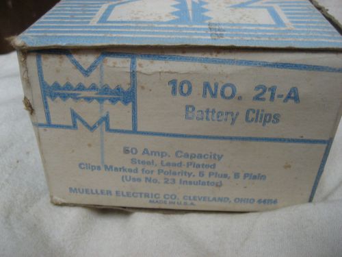 8 Mueller 21A 50 amp electrical clip - battery clamp And some small ones