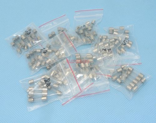 5x20mm Fast Blow Glass Tube Fuse Assorted Kit 0.2&#034;x 0.8&#034; 10Values 100pcs