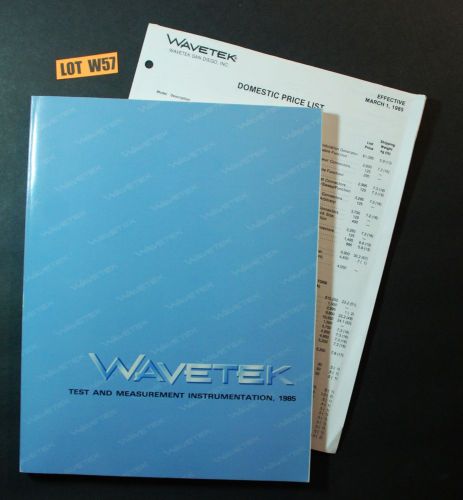 Wavetek Test And Measurement Instrumentation Catalog + Price List 1985 LOT W57