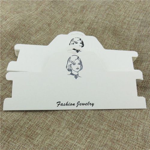 50X 180mm White Paper Collar Chain Necklace Fashion Choker Hanging Display Card