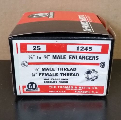 NEW Box of 25 Thomas &amp; Betts 1245 1/2&#034; to 3/4&#034; Male Enlargers