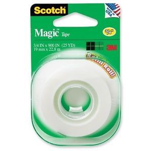 Scotch 3M 205 Magic Tape Refill, 3/4 x 500 Inches (Pack of 6)