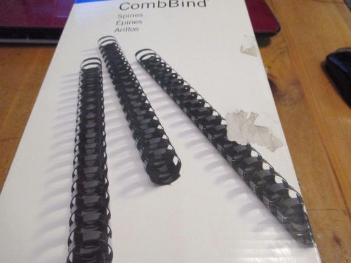 GBC Combbind 1/2&#034; -Diameter Plastic Binding Combs Clear 100 85 Sheet Capacity