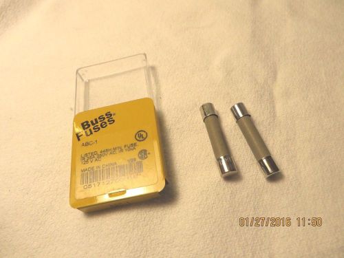 New Lot Of (2) Buss Fuses ABC-1 In Original Buss Packaging