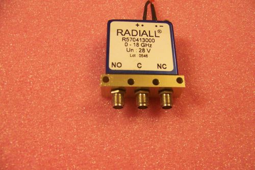 Good used radiall spdt/form &#034;c&#034; sma coaxial failsafe switch dc-18ghz @ 100 watts for sale