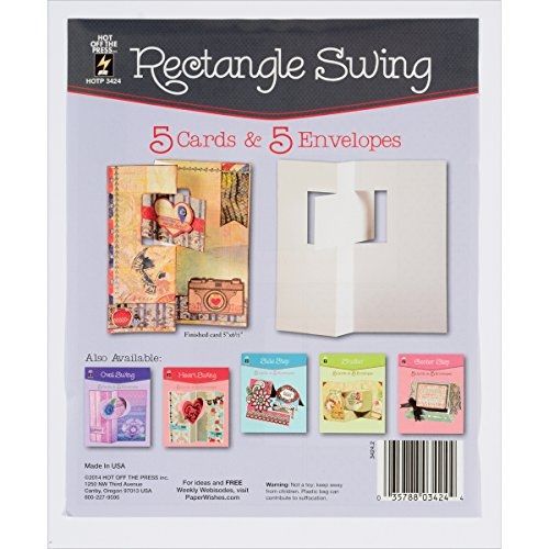 Hot Off The Press Die, Cut Cards with Envelopes, Rectangle Swing, 5-Pack