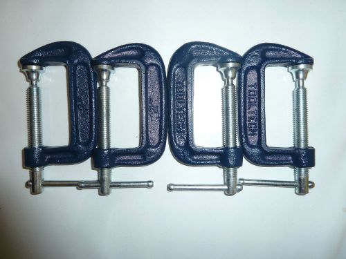 Used Small Four ( 4 ) C Clamps Cast Iron Clamp 2 inch Tooltech