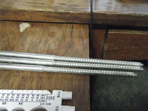 Lot of 3 Hex Head 3/8 x 16&#034; Lag Bolts Zinc Wood Screws