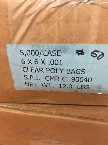 5000 6x6 1 Mil .001 Clear Flat Open Top Poly Plastic Bag Industrial Retail