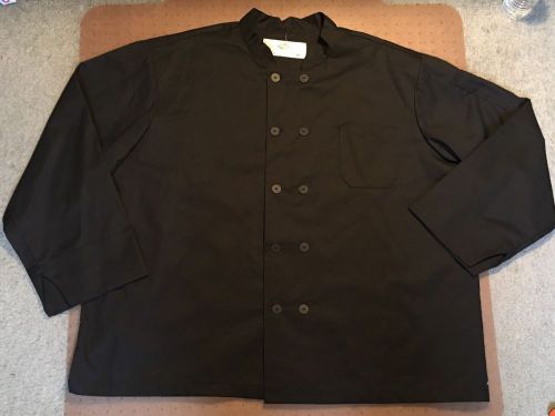 NWOT Dickies 4X 60-62 Black Chef&#039;s Coat Top Uniform Long Sleeve Culinary